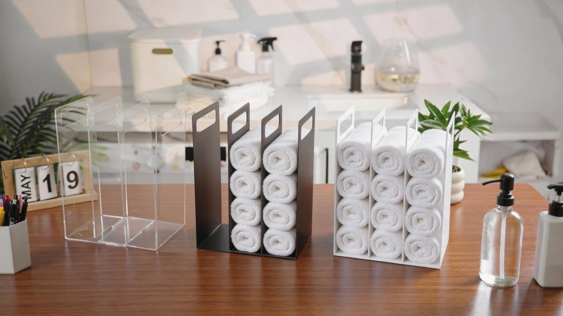 Amazon.com: LEIFIDE Set of 2 Towel Organizer for Closet Shelf